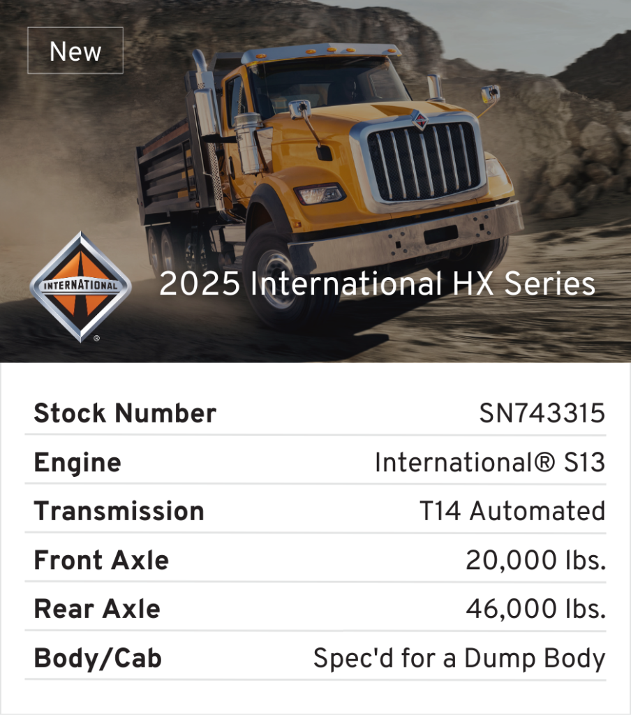 SN743315 International HX Series HX620 S13 Intergrated Powertrain Dump Body