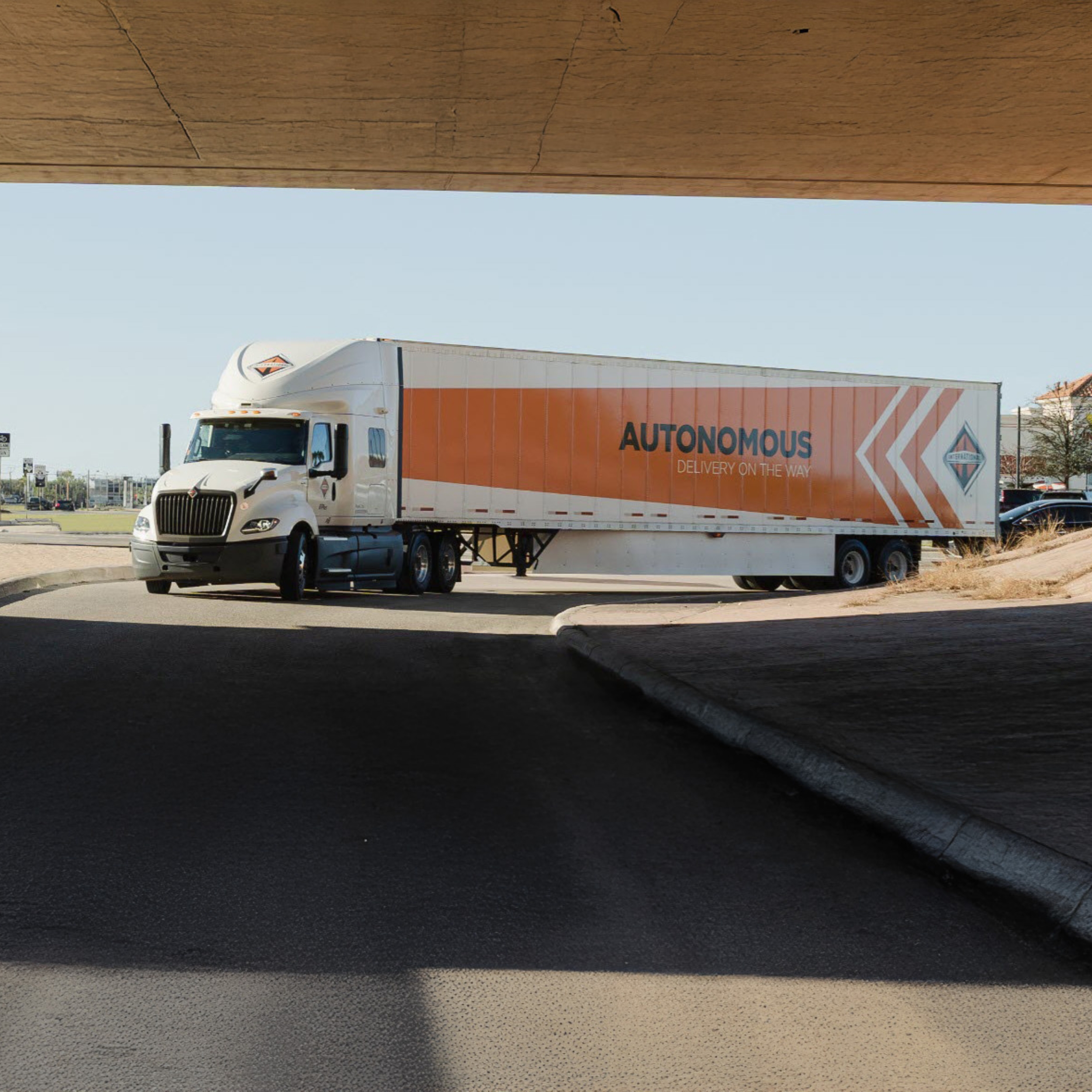 International Trucks doing a test run with a new autonomous driven International LT Series.